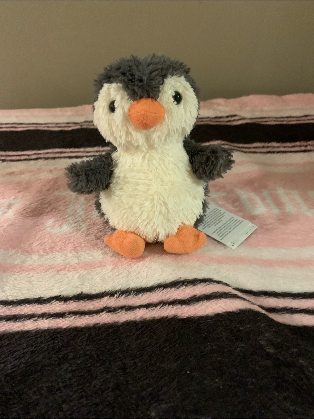 Plush Penguin Bird Toy in Gray, White & Orange - Soft Pet Plush jellycat